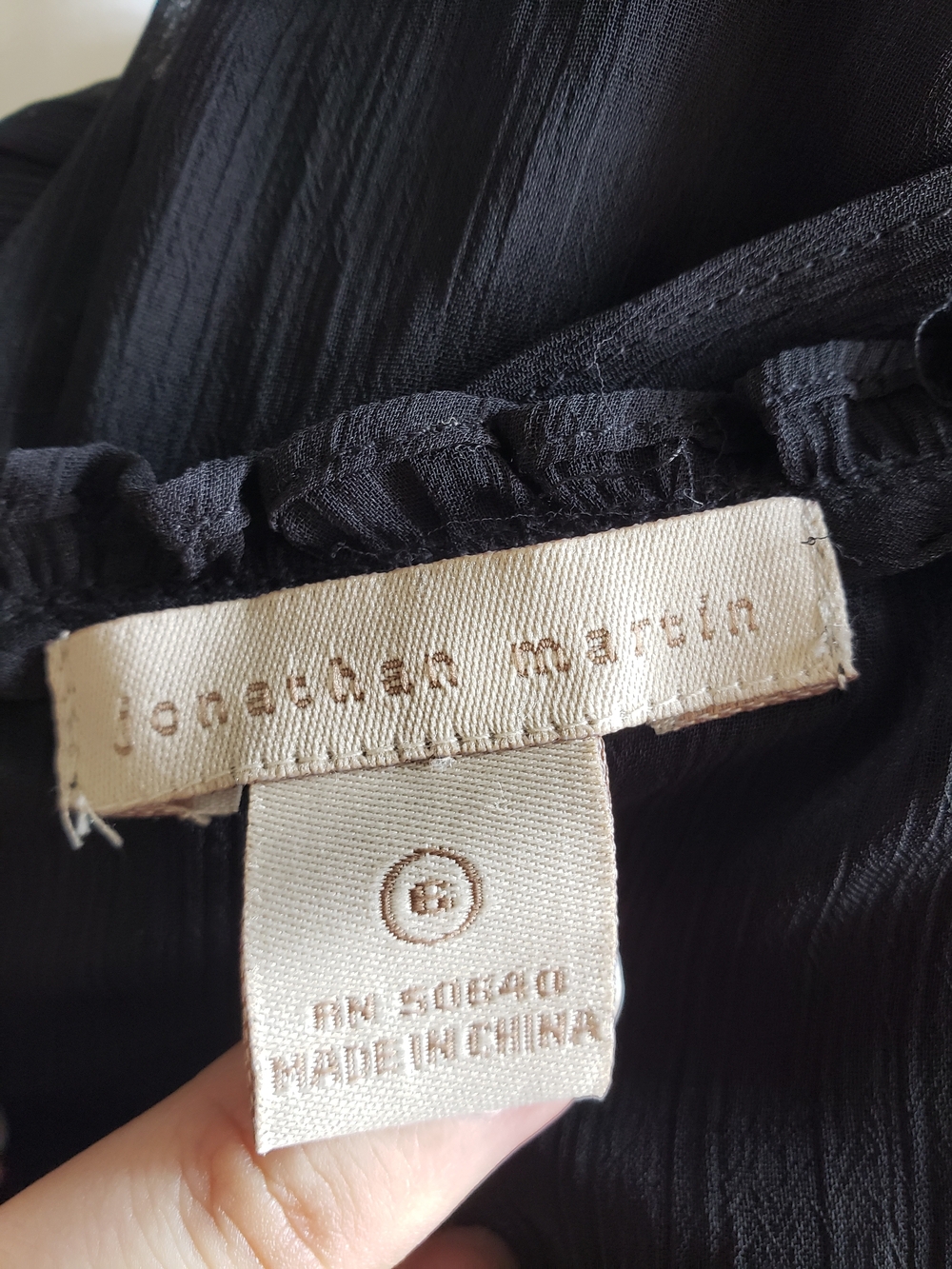 jonathan martin Black Sheer V-Neck Ruffle-Trim Midi Dress - Picture 2 of 4